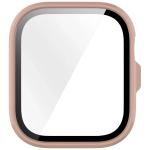 Carcasa cu protectie ecran din sticla securizata BizonMobile compatibila cu Huawei Watch Fit 4 Pro, Roz 9 - lerato.ro