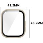 Carcasa cu protectie ecran din sticla securizata BizonMobile compatibila cu Huawei Watch Fit 4, Bej 3 - lerato.ro