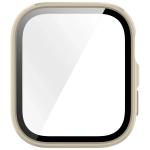 Carcasa cu protectie ecran din sticla securizata BizonMobile compatibila cu Huawei Watch Fit 4, Bej 9 - lerato.ro