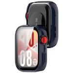 Carcasa cu protectie ecran din sticla securizata BizonMobile compatibila cu Huawei Watch Fit 4, Dark Blue 5 - lerato.ro