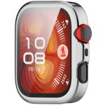 Carcasa cu protectie ecran BizonMobile Felipe compatibila cu Huawei Watch Fit 4, Silver 9 - lerato.ro