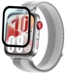 Folie sticla hibrid Bizon Watch Edge Hybrid compatibile cu Huawei Watch Fit 4, Negru 4 - lerato.ro
