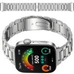 Curea din otel inoxidabil Bizon Strap Watch Aura compatibila cu Huawei Watch Fit 4 Pro / Fit 4 / Fit 3, Silver 4 - lerato.ro