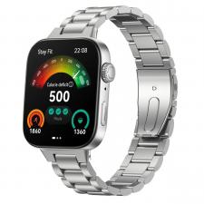 Curea din otel inoxidabil Bizon Strap Watch Aura compatibila cu Huawei Watch Fit 4 Pro / Fit 4 / Fit 3, Silver