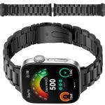 Curea din otel inoxidabil Bizon Strap Watch Aura compatibila cu Huawei Watch Fit 4 Pro / Fit 4 / Fit 3, Negru 4 - lerato.ro