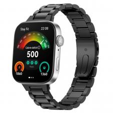 Curea din otel inoxidabil Bizon Strap Watch Aura compatibila cu Huawei Watch Fit 4 Pro / Fit 4 / Fit 3, Negru