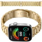 Curea din otel inoxidabil Bizon Strap Watch Aura compatibila cu Huawei Watch Fit 4 Pro / Fit 4 / Fit 3, Gold 5 - lerato.ro