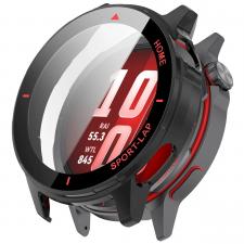Carcasa cu protectie ecran BizonMobile Adamo compatibila cu Huawei Watch GT Runner 2, Matte Black / Red