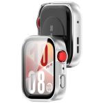 Carcasa cu protectie ecran din sticla securizata BizonMobile compatibila cu Huawei Watch Fit 4, Satin Silver 5 - lerato.ro