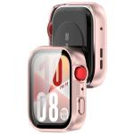 Carcasa cu protectie ecran din sticla securizata BizonMobile compatibila cu Huawei Watch Fit 4, Satin Pink 4 - lerato.ro