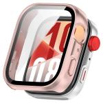 Carcasa cu protectie ecran din sticla securizata BizonMobile compatibila cu Huawei Watch Fit 4, Satin Pink 2 - lerato.ro