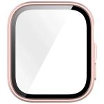 Carcasa cu protectie ecran din sticla securizata BizonMobile compatibila cu Huawei Watch Fit 4, Satin Pink 9 - lerato.ro