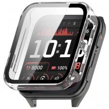 Carcasa cu protectie ecran din sticla securizata BizonMobile compatibila cu Garmin Venu X1, Transparent