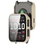 Carcasa cu protectie ecran din sticla securizata BizonMobile compatibila cu Garmin Venu X1, Bej 5 - lerato.ro
