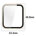 Carcasa cu protectie ecran din sticla securizata BizonMobile compatibila cu Garmin Venu X1, Bej 3 - lerato.ro