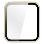 Carcasa cu protectie ecran din sticla securizata BizonMobile compatibila cu Garmin Venu X1, Bej 9 - lerato.ro
