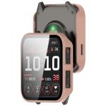 Carcasa cu protectie ecran din sticla securizata BizonMobile compatibila cu Garmin Venu X1, Roz 5 - lerato.ro
