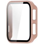Carcasa cu protectie ecran din sticla securizata BizonMobile compatibila cu Garmin Venu X1, Roz 3 - lerato.ro