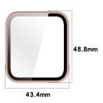 Carcasa cu protectie ecran din sticla securizata BizonMobile compatibila cu Garmin Venu X1, Roz 4 - lerato.ro