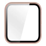 Carcasa cu protectie ecran din sticla securizata BizonMobile compatibila cu Garmin Venu X1, Roz 9 - lerato.ro