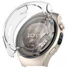Accesorii Huawei Watch, Carcasa cu protectie ecran BizonMobile Felipe compatibila cu Huawei Watch 5 42mm, Transparent, lerato.ro