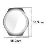 Carcasa cu protectie ecran BizonMobile Felipe compatibila cu Huawei Watch 5 42mm, SIlver 3 - lerato.ro