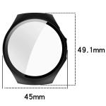 Carcasa cu protectie ecran din sticla securizata BizonMobile compatibila cu Huawei Watch 5 42mm, Negru 3 - lerato.ro