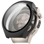 Carcasa cu protectie ecran din sticla securizata BizonMobile compatibila cu Huawei Watch 5 42mm, Negru 2 - lerato.ro