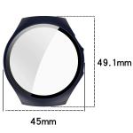 Carcasa cu protectie ecran din sticla securizata BizonMobile compatibila cu Huawei Watch 5 42mm, Dark Blue 3 - lerato.ro