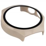 Carcasa cu protectie ecran din sticla securizata BizonMobile compatibila cu Huawei Watch 5 42mm, Bej 7 - lerato.ro