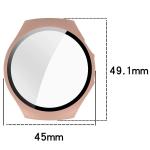 Carcasa cu protectie ecran din sticla securizata BizonMobile compatibila cu Huawei Watch 5 42mm, Roz 5 - lerato.ro