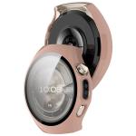 Carcasa cu protectie ecran din sticla securizata BizonMobile compatibila cu Huawei Watch 5 42mm, Roz 3 - lerato.ro
