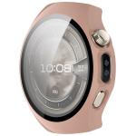 Carcasa cu protectie ecran din sticla securizata BizonMobile compatibila cu Huawei Watch 5 42mm, Roz 6 - lerato.ro