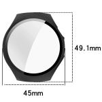 Carcasa cu protectie ecran din sticla securizata BizonMobile compatibila cu Huawei Watch 5 42mm, Matte Black 3 - lerato.ro