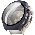 Carcasa cu protectie ecran din sticla securizata BizonMobile compatibila cu Huawei Watch 5 46mm, Dark Blue 2 - lerato.ro