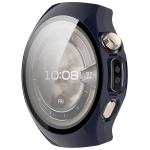 Carcasa cu protectie ecran din sticla securizata BizonMobile compatibila cu Huawei Watch 5 46mm, Dark Blue 6 - lerato.ro