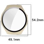 Carcasa cu protectie ecran din sticla securizata BizonMobile compatibila cu Huawei Watch 5 46mm, Bej 3 - lerato.ro