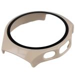 Carcasa cu protectie ecran din sticla securizata BizonMobile compatibila cu Huawei Watch 5 46mm, Bej 7 - lerato.ro