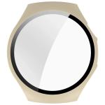 Carcasa cu protectie ecran din sticla securizata BizonMobile compatibila cu Huawei Watch 5 46mm, Bej 9 - lerato.ro