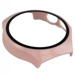 Carcasa cu protectie ecran din sticla securizata BizonMobile compatibila cu Huawei Watch 5 46mm, Roz 8 - lerato.ro