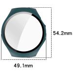Carcasa cu protectie ecran din sticla securizata BizonMobile compatibila cu Huawei Watch 5 46mm, Verde 3 - lerato.ro