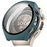 Carcasa cu protectie ecran din sticla securizata BizonMobile compatibila cu Huawei Watch 5 46mm, Verde 2 - lerato.ro