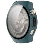 Carcasa cu protectie ecran din sticla securizata BizonMobile compatibila cu Huawei Watch 5 46mm, Verde 6 - lerato.ro