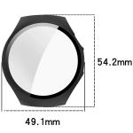 Carcasa cu protectie ecran din sticla securizata BizonMobile compatibila cu Huawei Watch 5 46mm, Matte Black 3 - lerato.ro