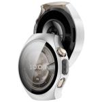 Carcasa cu protectie ecran din sticla securizata BizonMobile compatibila cu Huawei Watch 5 46mm, Satin Silver 5 - lerato.ro