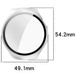 Carcasa cu protectie ecran din sticla securizata BizonMobile compatibila cu Huawei Watch 5 46mm, Satin Silver 3 - lerato.ro