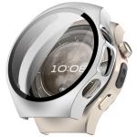 Carcasa cu protectie ecran din sticla securizata BizonMobile compatibila cu Huawei Watch 5 46mm, Satin Silver 2 - lerato.ro