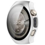 Carcasa cu protectie ecran din sticla securizata BizonMobile compatibila cu Huawei Watch 5 46mm, Satin Silver 6 - lerato.ro