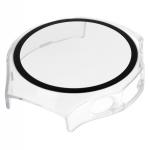 Carcasa cu protectie ecran din sticla securizata BizonMobile compatibila cu Huawei Watch 5 42mm, Transparent 7 - lerato.ro