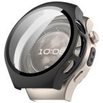 Carcasa cu protectie ecran din sticla securizata BizonMobile compatibila cu Huawei Watch 5 46mm, Negru 2 - lerato.ro
